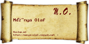 Mánya Olaf névjegykártya